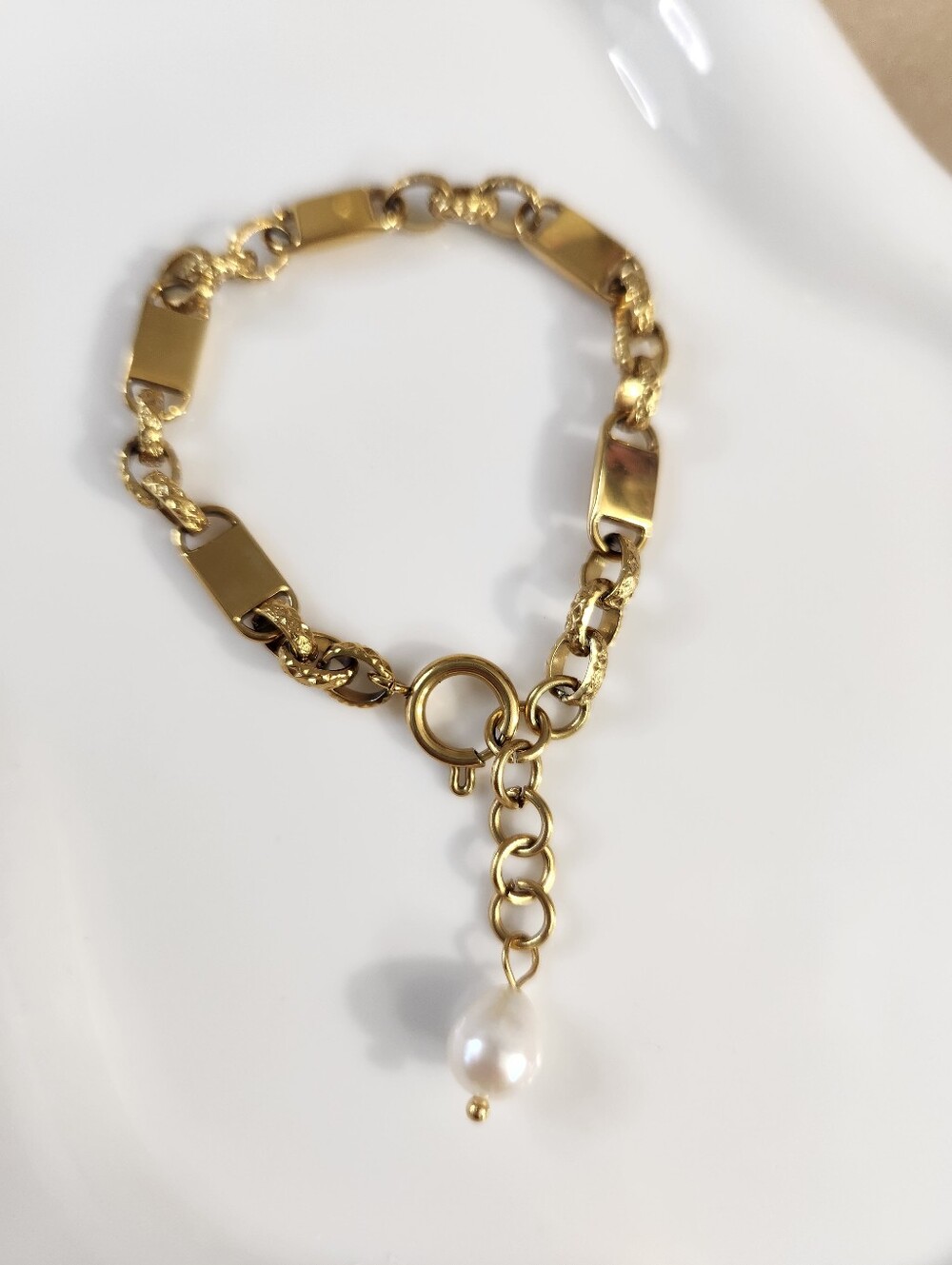 Stainless Steel Pearl Bracelet